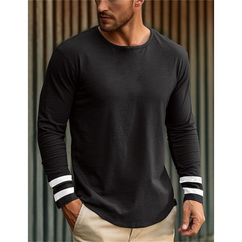 Mens Fashion Trend - Męska koszulka w stylu casual, prosta,