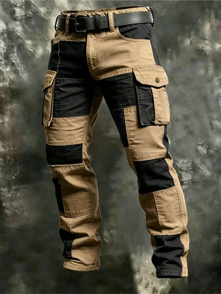 Cargo Jogger Pants - Bawełniane męskie spodnie cargo khaki, codzienne