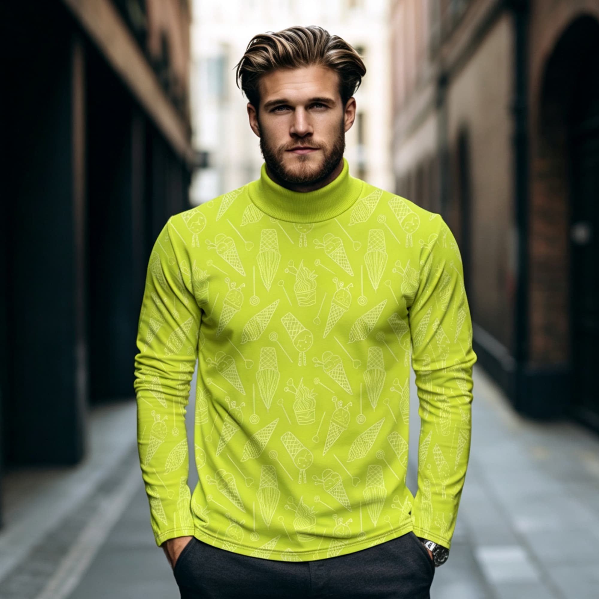 Mens Fashion Trend - Męska koszulka z długim rękawem i
