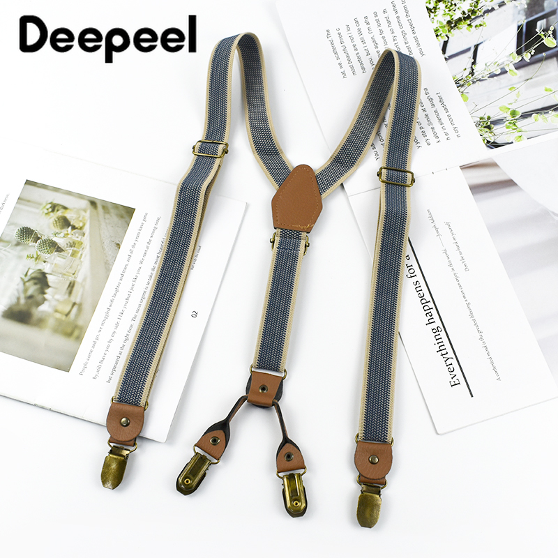 Suspenders Clip Men - 1Pc Deepeel 2/2.5*120cm Retro męskie szelki