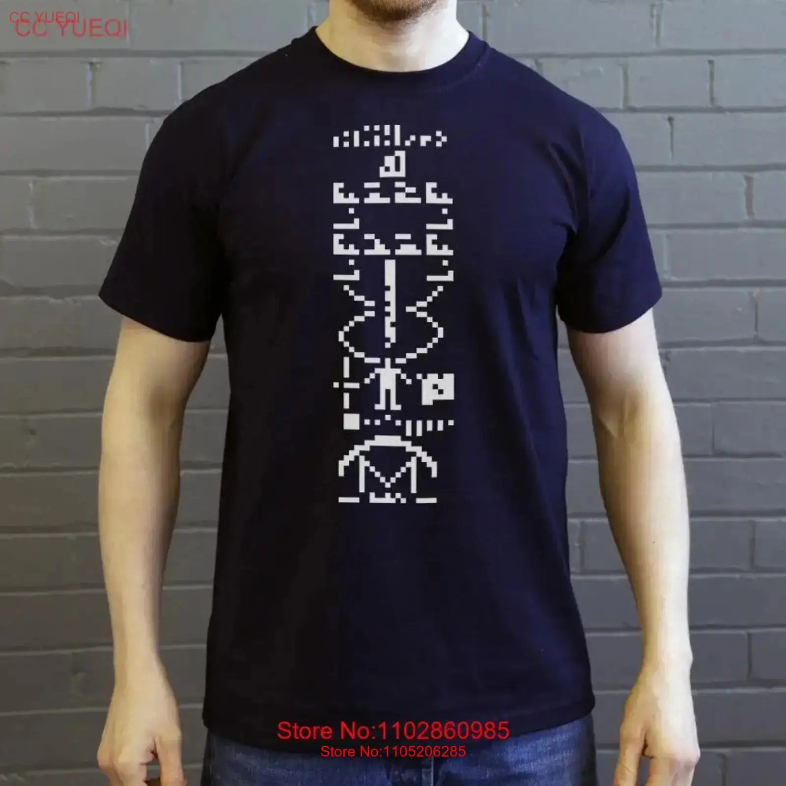 Men'S Fashion Everyday - Koszulka z wiadomością z Arecibo, vintage,
