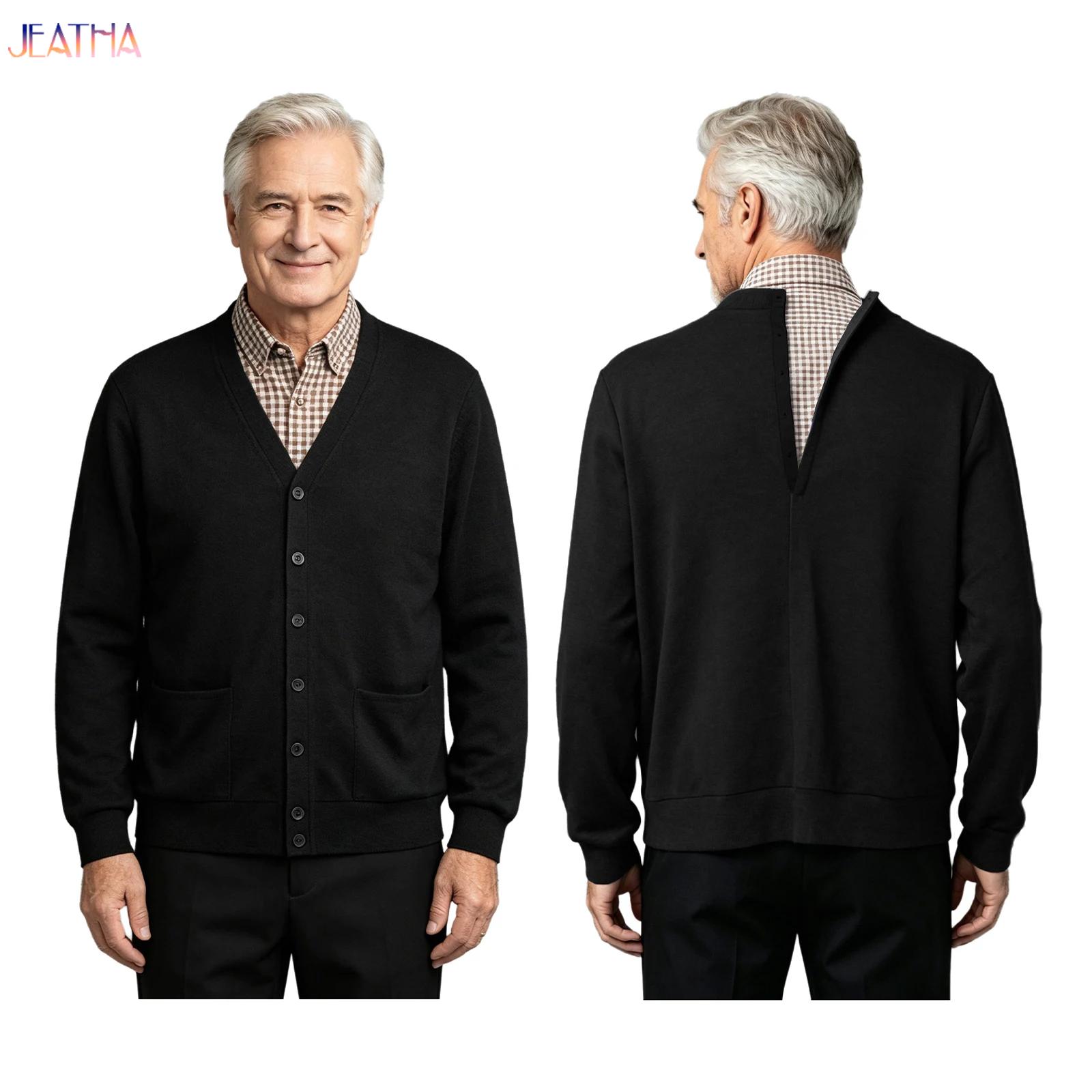 Knitted Cardigan Men - Męski kardigan dla osób starszych i