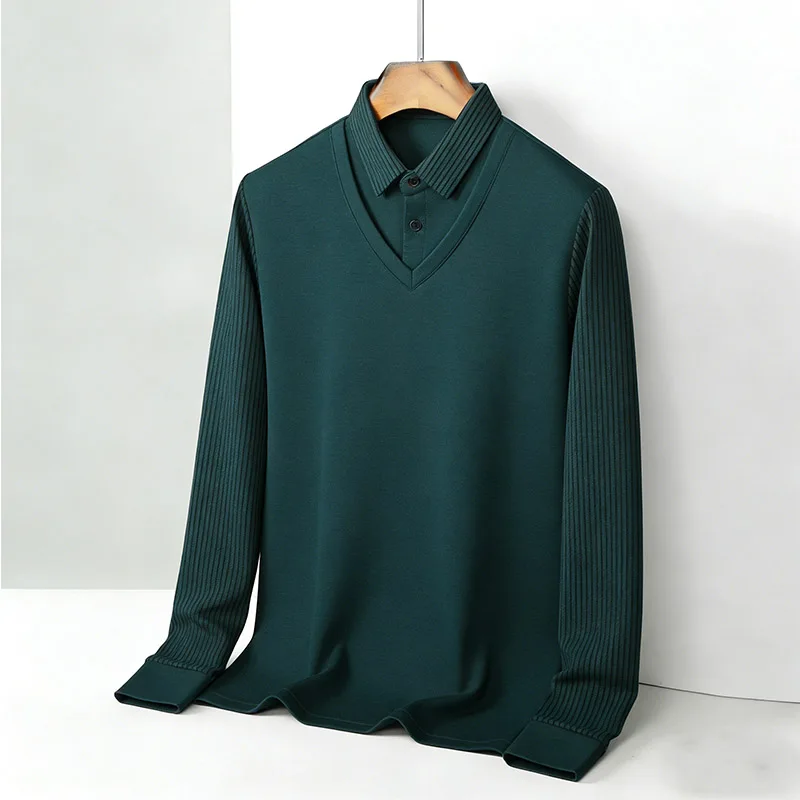 Men'S Tops Fashion - Męska koszula z imitacją dwóch części,
