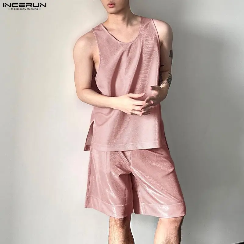 INCERUN Męskie Komplety Błyszc – Men'S Tops Fashion recenzja i cena