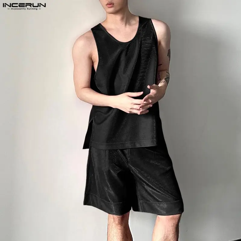 INCERUN Męskie Komplety Błyszc – Men'S Tops Fashion recenzja i cena