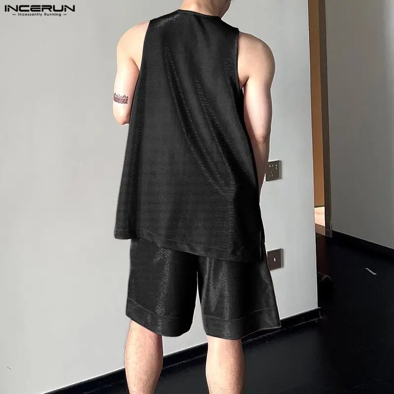 INCERUN Męskie Komplety Błyszc – Men'S Tops Fashion recenzja i cena