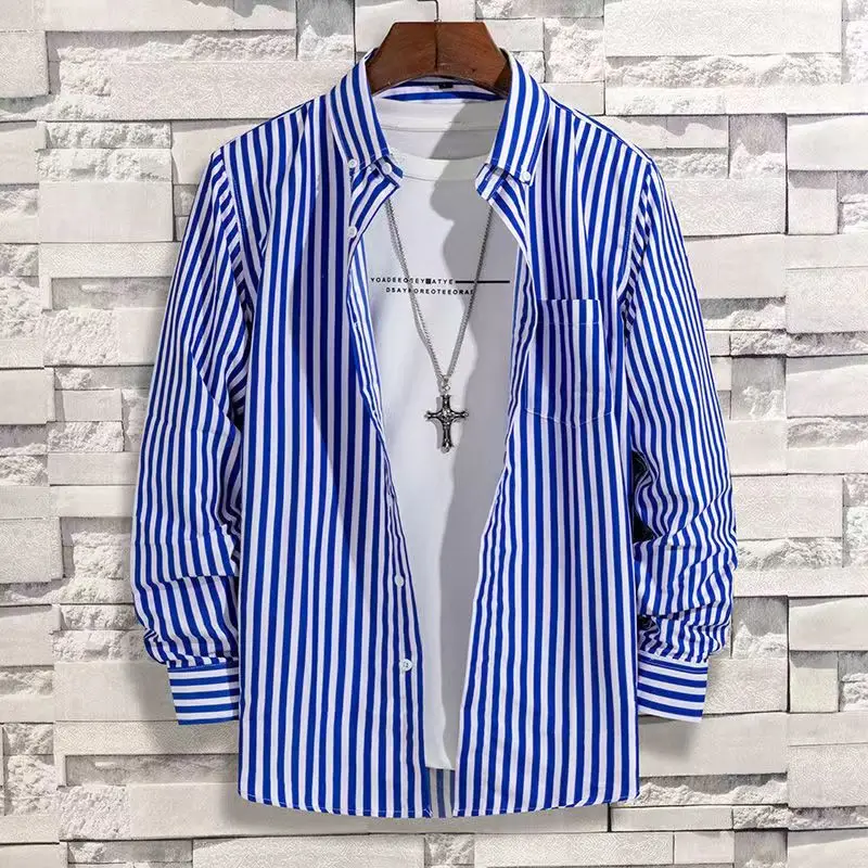 Męska koszula w paski Koszule  – Dress Shirt Non-Iron recenzja i cena