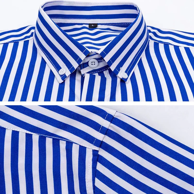 Męska koszula w paski Koszule  – Dress Shirt Non-Iron recenzja i cena