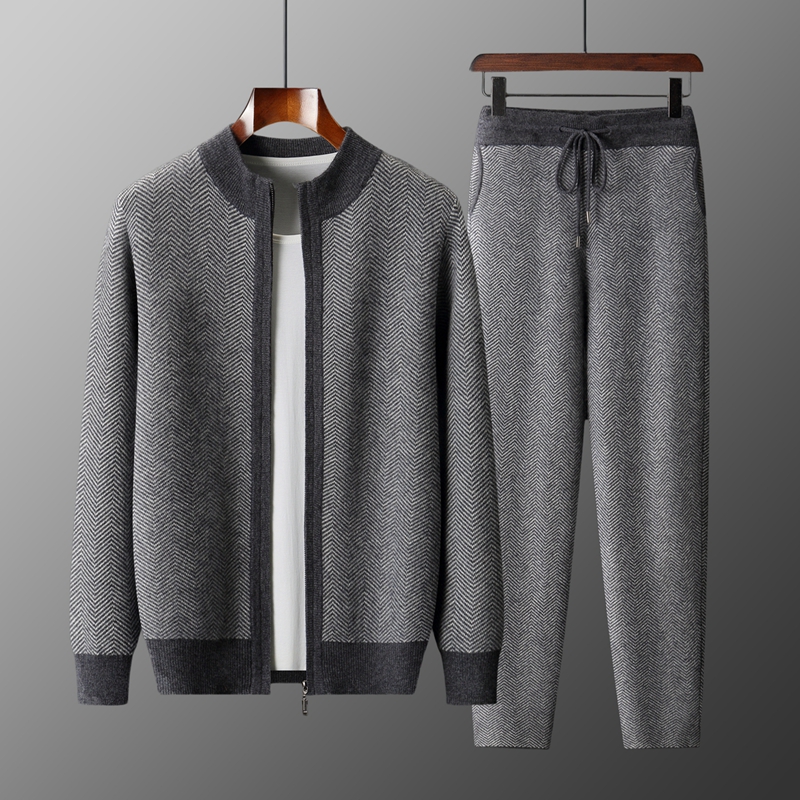 Męski zestaw z wełny merino 10 – Knitted Cardigan Men recenzja i cena
